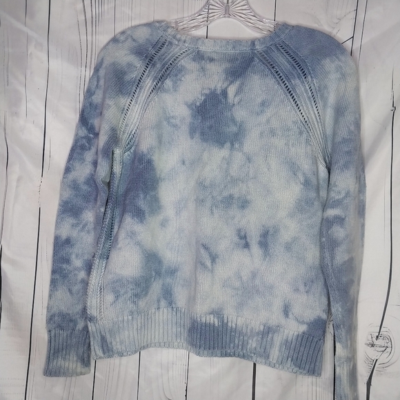 American Eagle Blue Tie-Dye Boho Y2K Knit Pullover Sweater - Picture 7 of 9